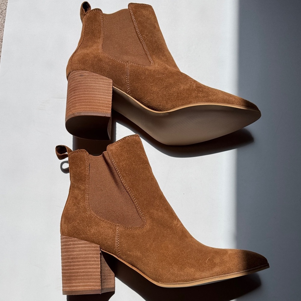 Steve Madden Addy cognac suede bootie